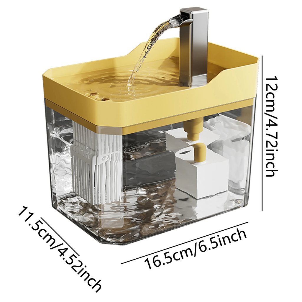 Cat Water Fountain Auto Filter Transparent Cat Drinker USB A 2