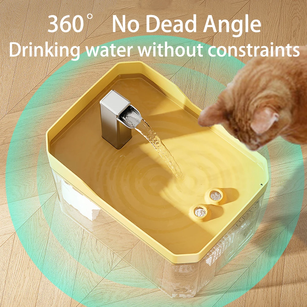 Cat Water Fountain Auto Filter Transparent Cat Drinker USB A 5