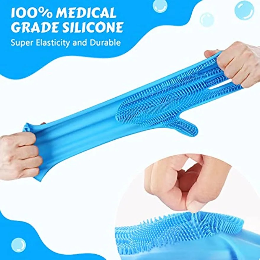 Pet Grooming Gloves Dog Cat Bathing Cleaning Glove Shampoo S 3