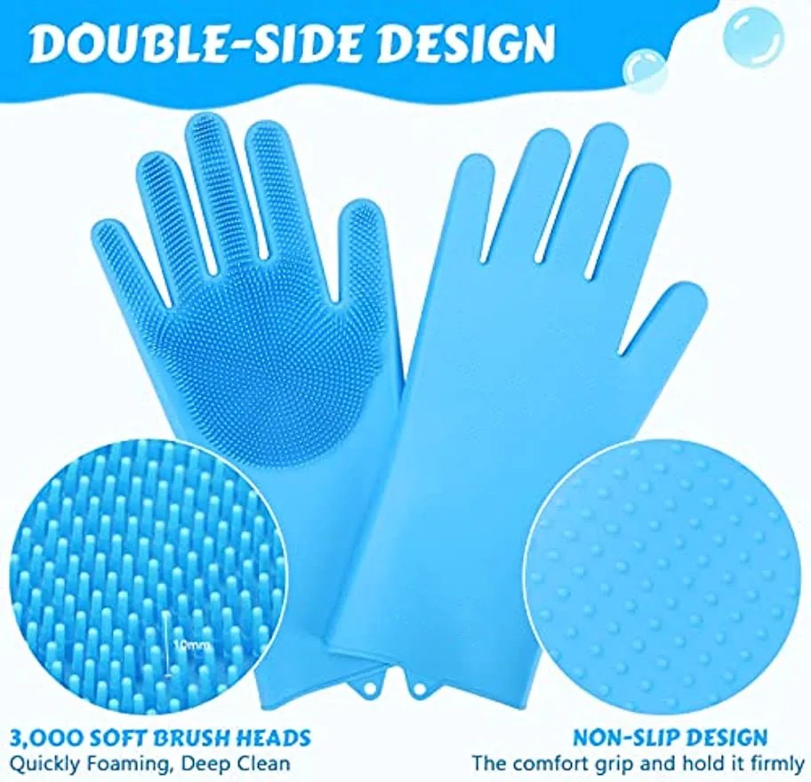 Pet Grooming Gloves Dog Cat Bathing Cleaning Glove Shampoo S 4