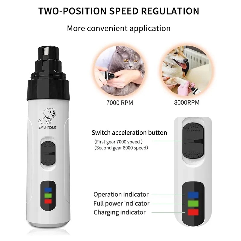 Electric Dog Nail Grinder Puppy Cat Nail Clippers Profession 3