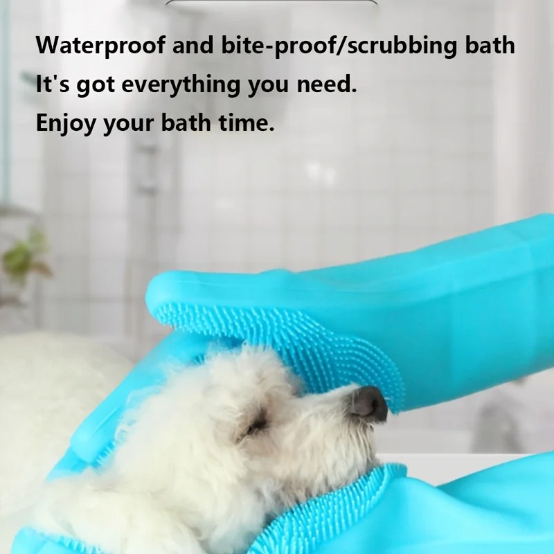 Pet Grooming Cleaning Gloves Dog Cat Bathing Shampoo Glove S 4
