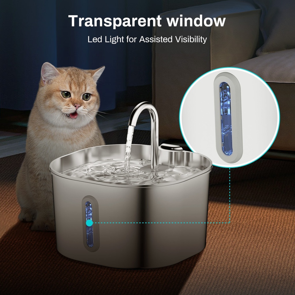 Stainless Steel Cat Water Fountain 5