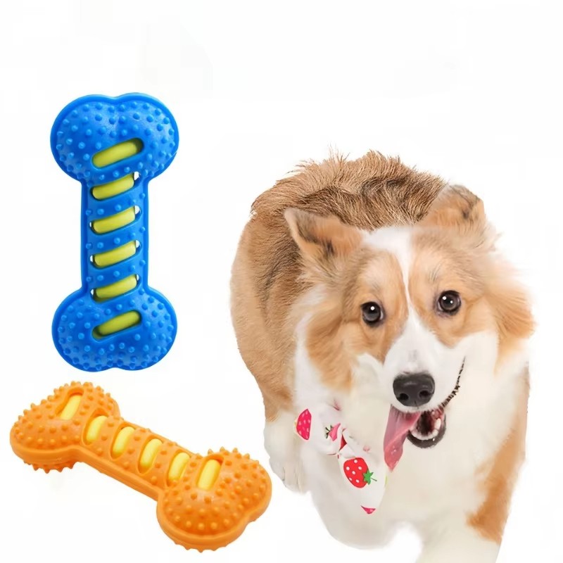 Pet Dog Chew Toys Rubber Bone Toy Bite Resistant Puppy Inter 3