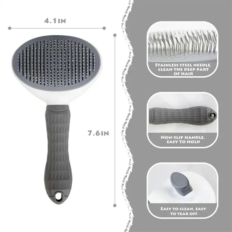 Pet Dog Brush Cat Comb Self Cleaning Pet Hair Remover Brush 4