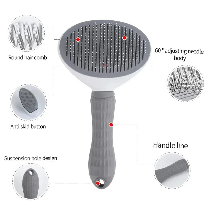Pet Dog Brush Cat Comb Self Cleaning Pet Hair Remover Brush 5