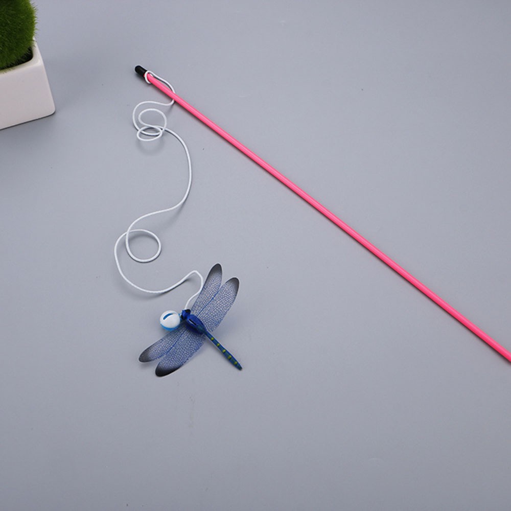 Cat Toy: Short Rod Dragonfly Teaser Wand - Interactive Cat 3