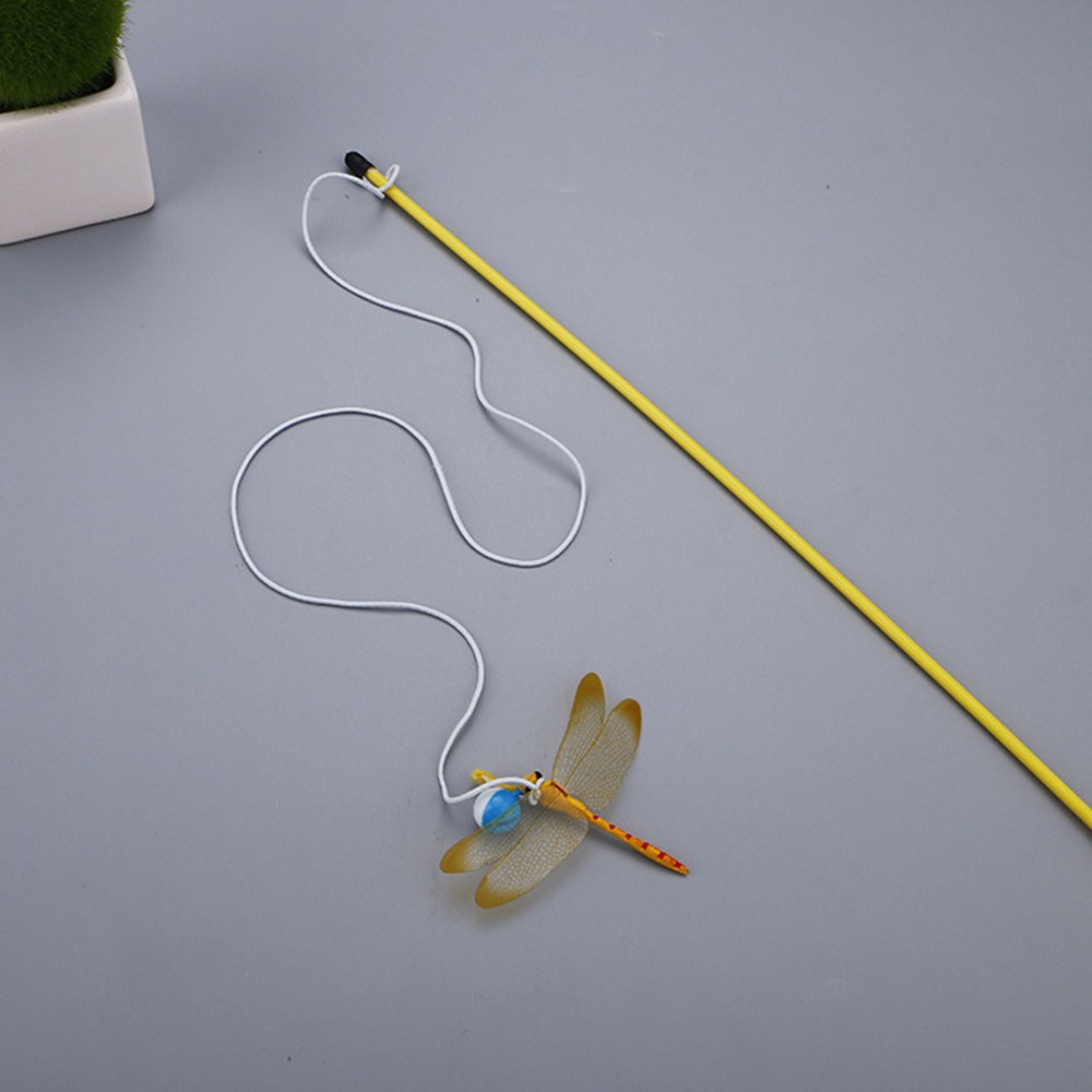 Cat Toy: Short Rod Dragonfly Teaser Wand - Interactive Cat 4