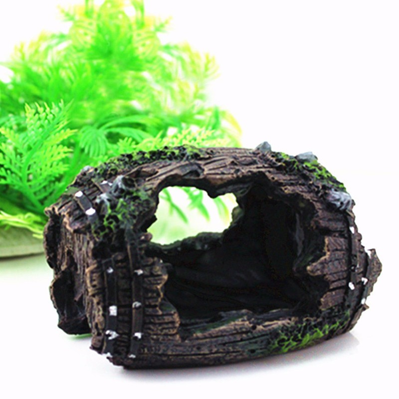 Resin Aquarium Ornaments Decorations Artificial Barrel Cave 5