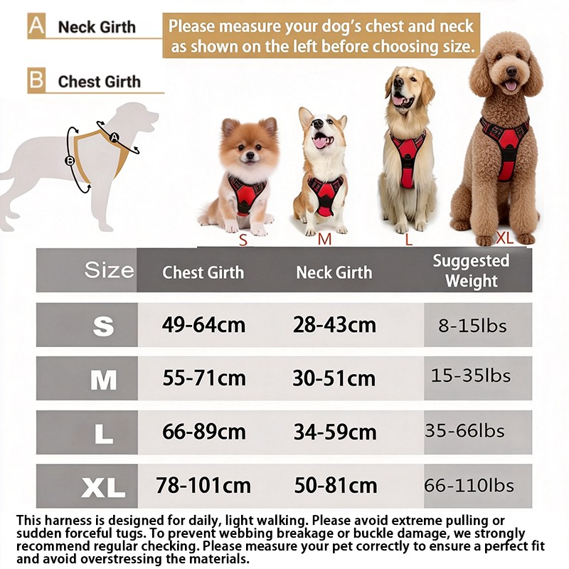 Adjustable No Pull Dog Harness Front Clip Reflective Comfort 2