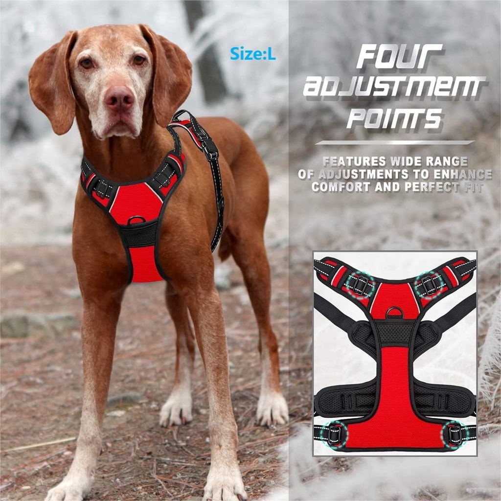 Adjustable No Pull Dog Harness Front Clip Reflective Comfort 3