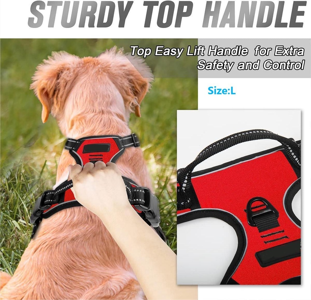 Adjustable No Pull Dog Harness Front Clip Reflective Comfort 5