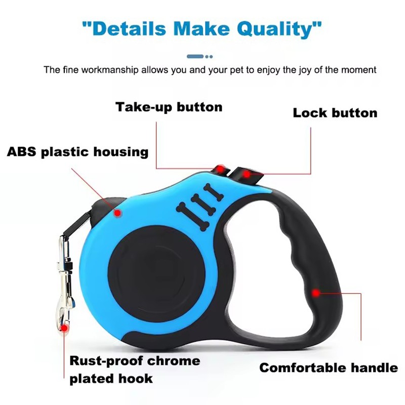 Retractable Dog Leash Outdoor Pet Leash Nylon Braided Rope 5