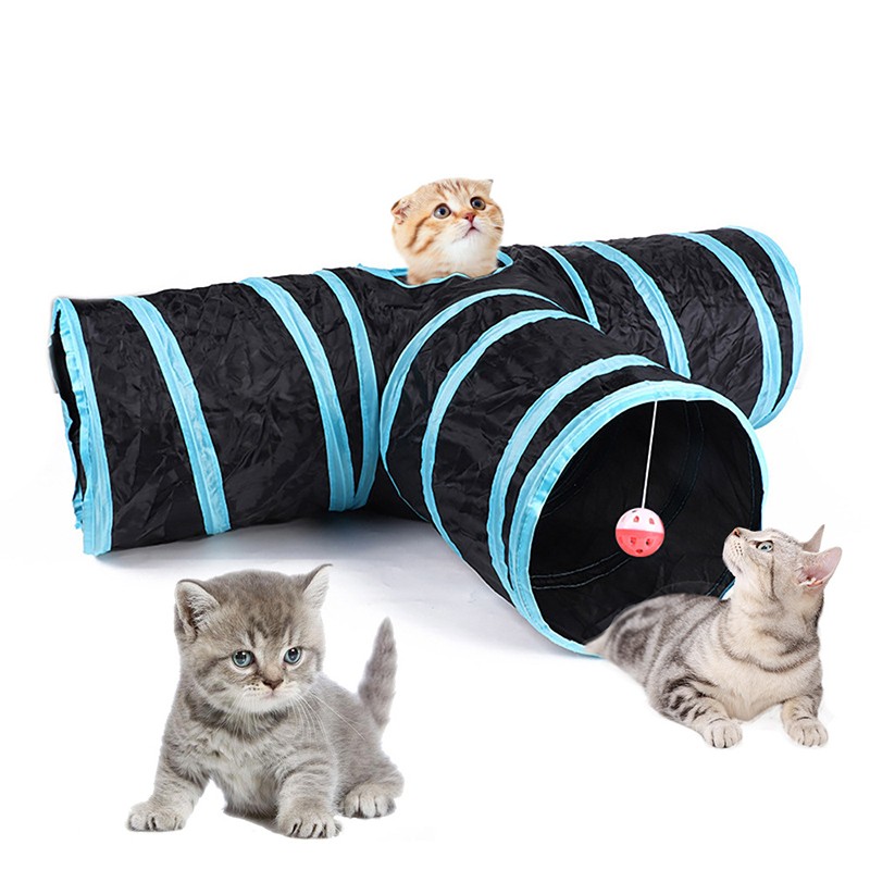 Cat Tunnel Foldable Cats Tunnel Cat Toy Breathable Drill Bar 2