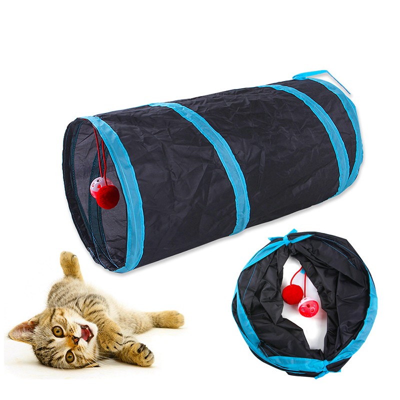 Cat Tunnel Foldable Cats Tunnel Cat Toy Breathable Drill Bar 3