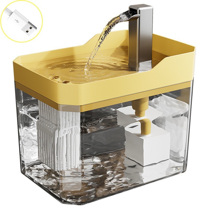 USB Cat Water Fountain with Auto Filter Transparent Anti-Dry 6