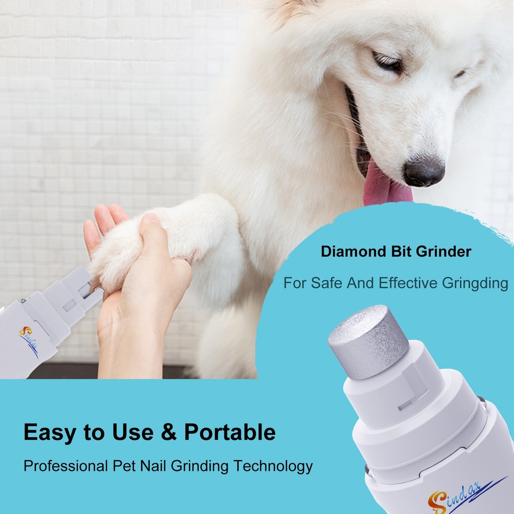 Dog Nail Grinder USB Rechargeable Electric Pet Paws Clipper  4