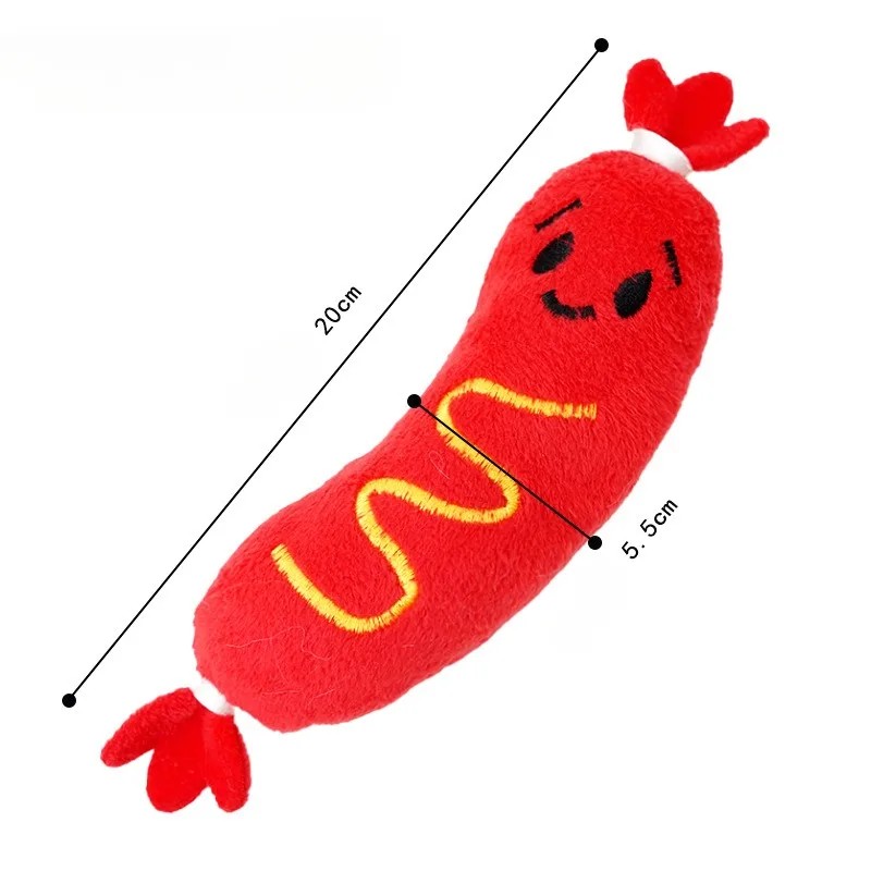 Dog Sound Plush Toy Hot Dog Chewing Toy Pet Grinding Teeth S 5