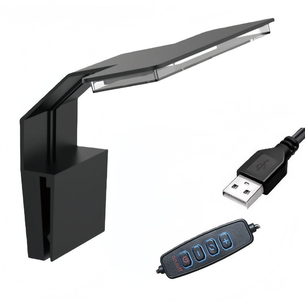 Aquarium USB LED Fish Tank Light Energy Efficient Waterproof Clip on (Black)