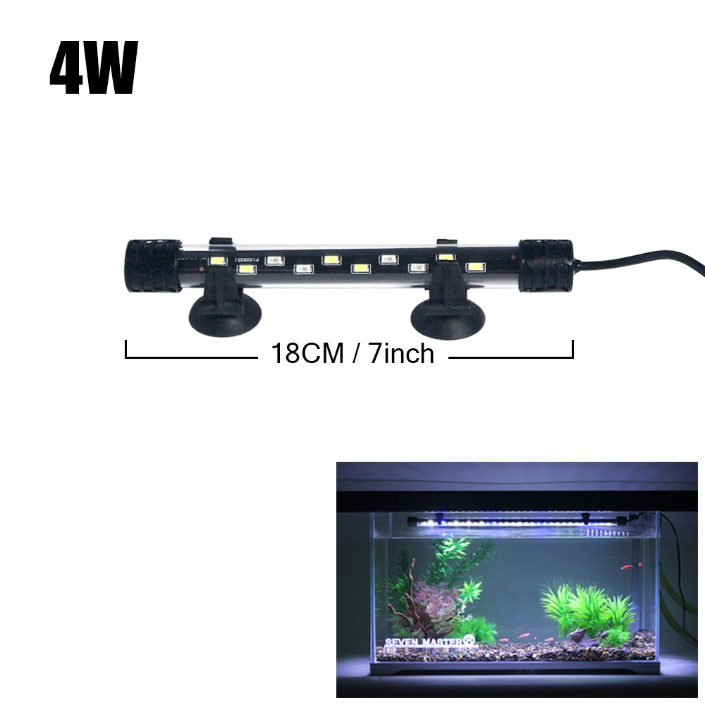 Lumière d'aquarium LED plante poussent lampe étanche Aquarium lumière (18cm BlueWhite Light)